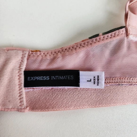 Express Intimates Pink Mesh Bra Soft Unlined Bralette Sz Large Pull Over L - Picture 10 of 12